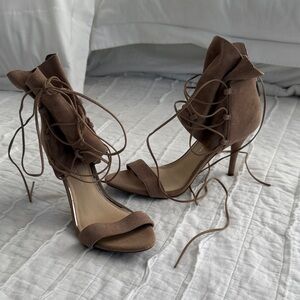 Jessica Simpson Brown Lace-Up Heels